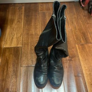 Women’s Steve Madden leather high boots, black size 6.5